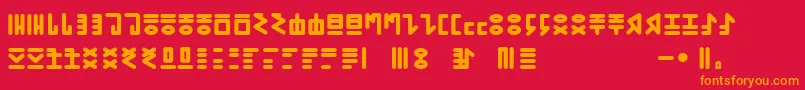 GENР RICA PRIMITIVA 01 Font – Orange Fonts on Red Background